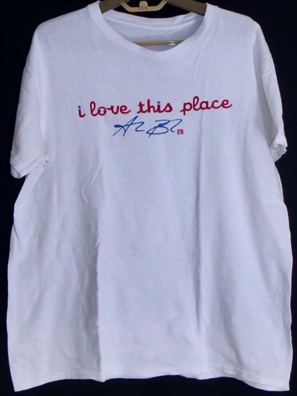 Phillies I Love This Place Citizens Bank Park White Shirt Alec Bohm Fan Made XL